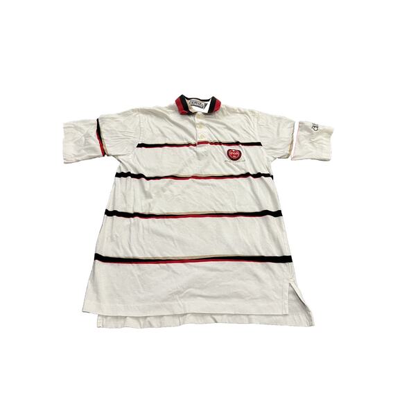 Vtg Aureus Mens White Polo Shirt PGA 1916 Rules Committee Short Sleeve Size M - Picture 1 of 11